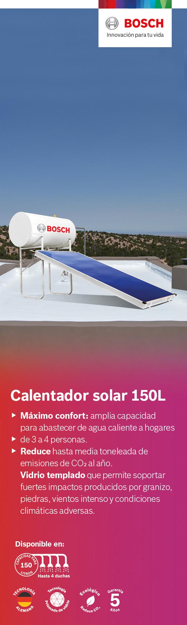 Calentadores de Agua Solar Bosch Home Depot México